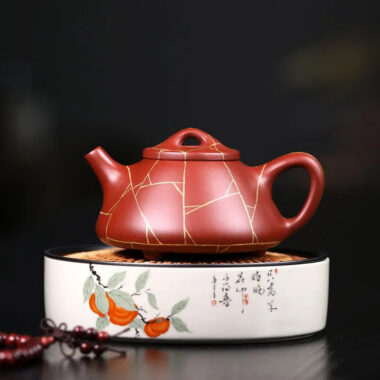 Yixing Zisha Teapot [Gold Line Shi Piao] (Dahongpao – 200ml)