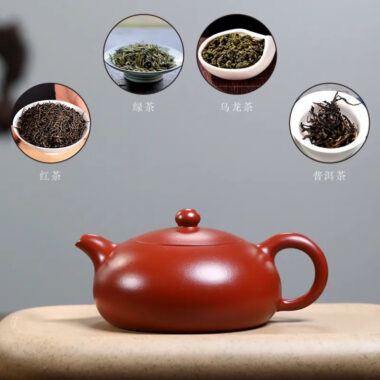 Yixing Zisha Teapot [Half Moon Pot] (Zhu Ni – 280ml)