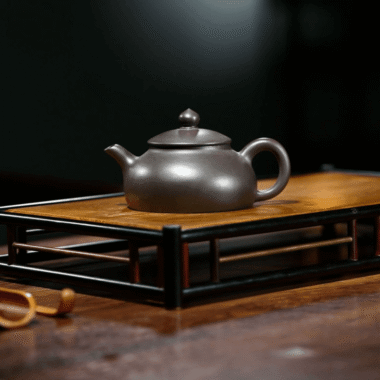 Yixing Zisha Teapot [Han Bian] (Hei Zhu Ni – 190ml)