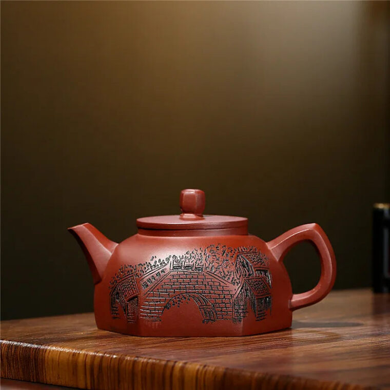 Yixing Zisha Teapot [Jiangnan Lifang Jing Lan] (Zi Ni – 220ml)