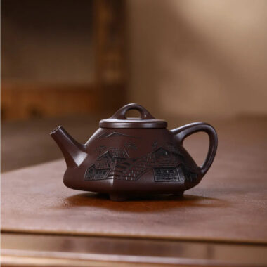 Yixing Zisha Teapot [Jiangnan Liufang Ziye Shi Piao] (Zi Ni – 220ml)