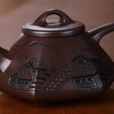 Yixing Zisha Teapot [Jiangnan Liufang Ziye Shi Piao] (Zi Ni – 220ml)