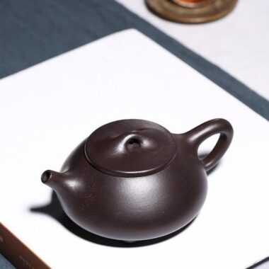 Yixing Zisha Teapot [Jingzhou Shi Piao] (Hei Jin Sha/Dahongpao – 240/210ml)