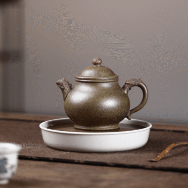 Yixing Zisha Teapot [Long Yun Pan Hu] (Long Bei Qing – 260ml)