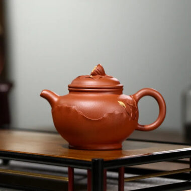 Yixing Zisha Teapot [Lotus Duo Zhi] (Hong Jiang Po Ni – 280ml)