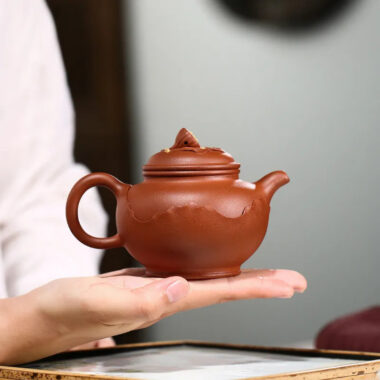 Yixing Zisha Teapot [Lotus Duo Zhi] (Hong Jiang Po Ni – 280ml)