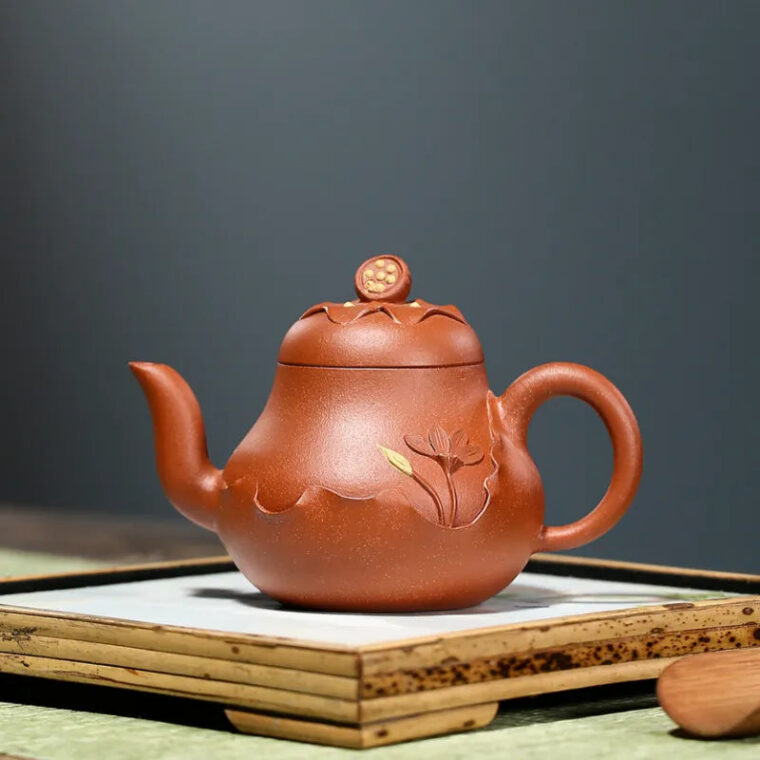 Yixing Zisha Teapot [Lotus Si Ting] (Hong Jiang Po Ni – 240ml)