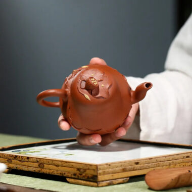 Yixing Zisha Teapot [Lotus Si Ting] (Hong Jiang Po Ni – 240ml)