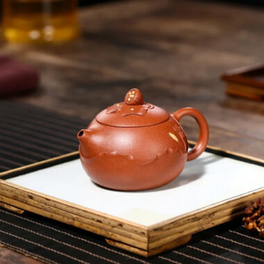 Yixing Zisha Teapot [Lotus Xishi] (Hong Jiang Po Ni – 250ml)
