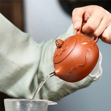 Yixing Zisha Teapot [Lotus Xishi] (Hong Jiang Po Ni – 250ml)