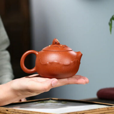 Yixing Zisha Teapot [Lotus Xishi] (Hong Jiang Po Ni – 250ml)