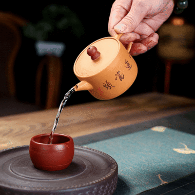 Yixing Zisha Teapot [Lucky] (Huangjin Duan Ni – 150ml)