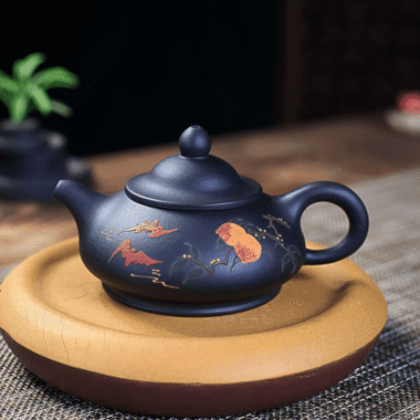 Yixing Zisha Teapot [Officer Hat] (Hei Ni – 240ml)