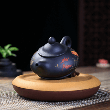 Yixing Zisha Teapot [Officer Hat] (Hei Ni – 240ml)