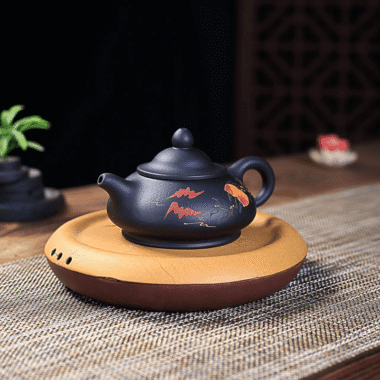 Yixing Zisha Teapot [Officer Hat] (Hei Ni – 240ml)