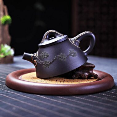 Yixing Zisha Teapot [Pine Needle Lord Shi Piao] (Hei Ni – 190ml)
