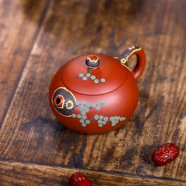 Yixing Zisha Teapot [Pine Needle Xishi] (Dahongpao – 260ml)