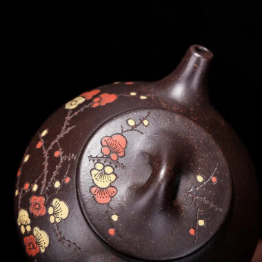 Yixing Zisha Teapot [Plum Blossom Shi Piao] (Hei Jin Sha – 220ml)
