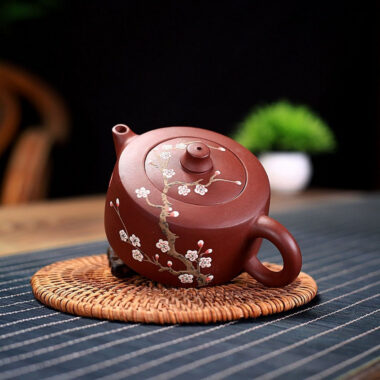 Yixing Zisha Teapot [Plum Blossom Tianji] (Zi Hong Ni – 190ml)