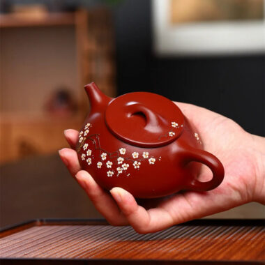 Yixing Zisha Teapot [Plum Blossom Jingzhou Shi Piao] (Dahongpao – 180ml)
