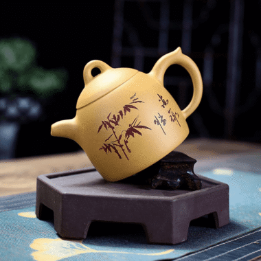 Yixing Zisha Teapot [Qinqu Qinquan] (Huangjin Duan Ni – 310ml)