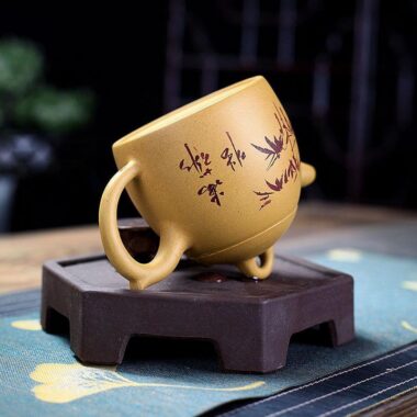 Yixing Zisha Teapot [Qinqu Qinquan] (Huangjin Duan Ni – 310ml)