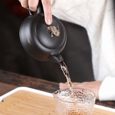 Yixing Zisha Teapot Set [Lotus Pond Moonlight] (Hei Zhu Ni – 260ml)