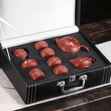Yixing Zisha Teapot Set [Plum Blossom Xishi] (Dahongpao – 260ml)