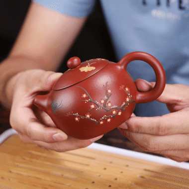 Yixing Zisha Teapot Set [Plum Blossom Xishi] (Dahongpao – 260ml)