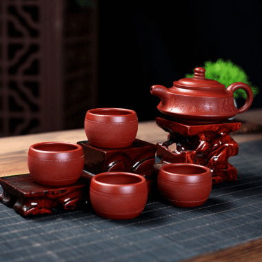 Yixing Zisha Teapot Set [Shede Zhou Pan] (Dahongpao – 150ml)