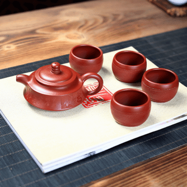 Yixing Zisha Teapot Set [Shede Zhou Pan] (Dahongpao – 150ml)