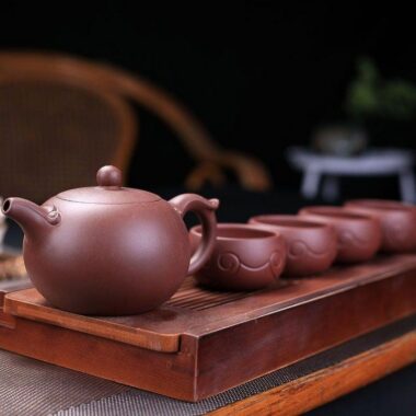 Yixing Zisha Teapot Set [Wishful Xishi] (Zi Ni – 240ml)