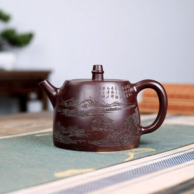 Yixing Zisha Teapot [Shanshui Han Duo] (Zi Ni – 400ml)
