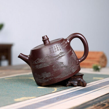 Yixing Zisha Teapot [Shanshui Han Duo] (Zi Ni – 400ml)
