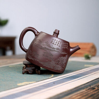 Yixing Zisha Teapot [Shanshui Han Duo] (Zi Ni – 400ml)