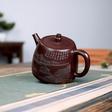 Yixing Zisha Teapot [Shanshui Han Duo] (Zi Ni – 400ml)