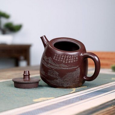Yixing Zisha Teapot [Shanshui Han Duo] (Zi Ni – 400ml)