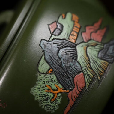 Yixing Zisha Teapot [Shanshui Hanwa] (Lu Ni – 250ml)