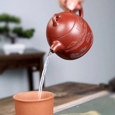 Yixing Zisha Teapot [Shanshui Qin Quan] (Hong Qing Shui Ni – 300ml)