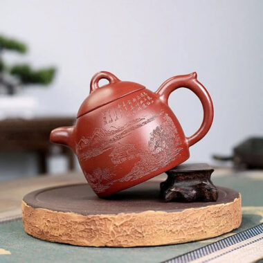 Yixing Zisha Teapot [Shanshui Qin Quan] (Hong Qing Shui Ni – 300ml)