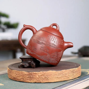 Yixing Zisha Teapot [Shanshui Qin Quan] (Hong Qing Shui Ni – 300ml)