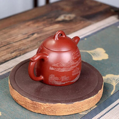 Yixing Zisha Teapot [Shanshui Qin Quan] (Hong Qing Shui Ni – 300ml)