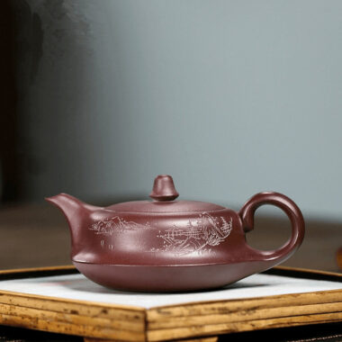 Yixing Zisha Teapot [Shanshui Quhu] (Zi Ni – 190ml)
