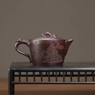 Yixing Zisha Teapot [Shanshui Wadang] (Shi Hong High Temperature Fired – 240ml)