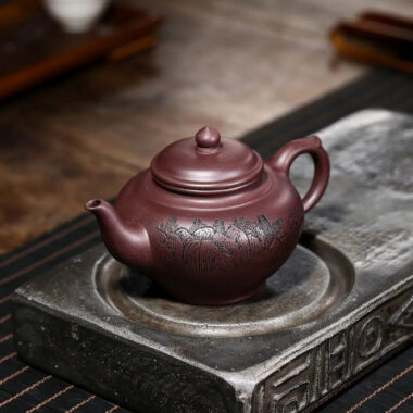 Yixing Zisha Teapot [Shanshui Xiao Ying] (Zi Ni – 290ml)