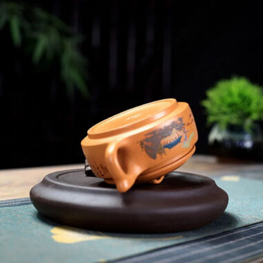 Yixing Zisha Teapot [Shanshui Yinxiang Yu Pan] (Duan Ni – 240ml)