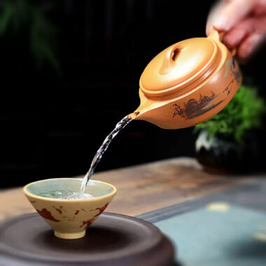 Yixing Zisha Teapot [Shanshui Yinxiang Yu Pan] (Duan Ni – 240ml)