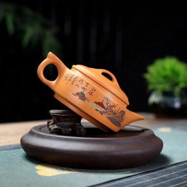 Yixing Zisha Teapot [Shanshui Yinxiang Yu Pan] (Duan Ni – 240ml)