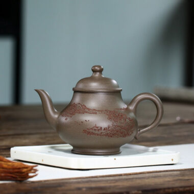 Yixing Zisha Teapot [Shen Deng Yu Hu] (Xue Ke Qing Duan Ni – 310ml)