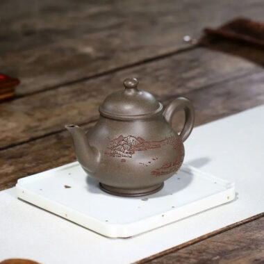 Yixing Zisha Teapot [Shen Deng Yu Hu] (Xue Ke Qing Duan Ni – 310ml)